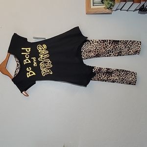 ONE STEP UP Be Brave Leopard Set w Headband Small 7/8